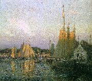 Wilson Irvine Evening in the Harbor Sweden oil painting reproduction